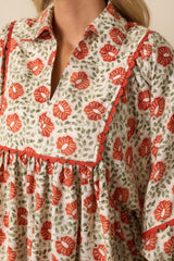 All Yours Burnt Orange Multi Floral Print Top
