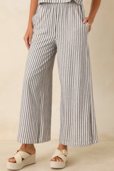 Z Supply Scout Navy & Ivory Cotton Knit Stripe Pants