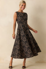 Too Good To Miss Black Floral Lace Sleeveless Maxi Dress