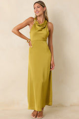 And Then Everything Changed Chartreuse Satin Maxi Dress