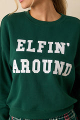 Z Supply Mistletoe Green Festive Holiday Sweatshirt