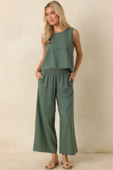 Z Supply Scout Everglade Green Linen Pants