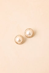 You Had Me at Halo Gold & Pearl Earrings