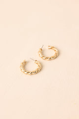 I Already Decided Gold Twisted Hoop Earrings