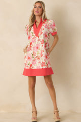 No Doubt About It Pink Multi Floral Print Cotton Mini Dress