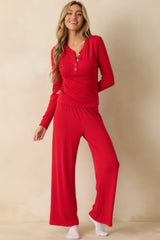Z Supply Festive Red Luxe Pointelle Pants