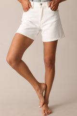 Headed To The Market White Denim Shorts
