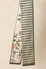 English Garden Ivory Multi Floral & Diamond Pattern Scarf Tie