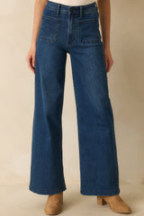 Meant For More Dark Wash Straight Leg High Waisted Jeans