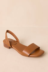 Take It Slow Caramel Brown Faux Leather Sandals