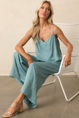 Z Supply Sage Green Fiore Satin Crop Tank