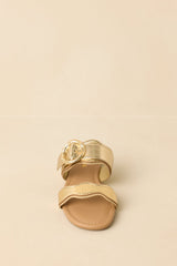 Waves Of My Heart Gold Crocodile Sandals