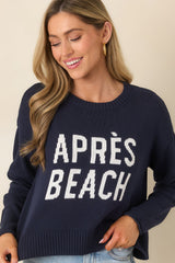 Z Supply Navy Blue Cotton Après Beach Sienna Sweater