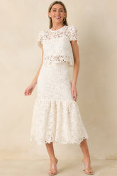 Forever Begins Ivory Floral Lace Top