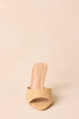 Every Step Counts Natural Tan Raffia High Heel Sandals