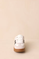 Chasing Chill White Faux Leather and Suede Lace-Up Sneakers