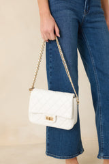 Everyday Pleasures White Quilted Handbag