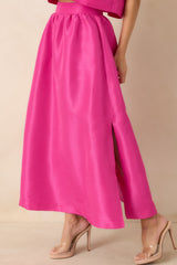 Worth the Chase Fuchsia Pink Structured Maxi Skirt
