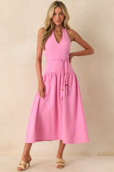 MINKPINK Pink Melody Drop Waist Midi Dress