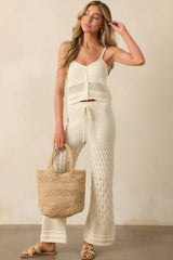 Z Supply Ivory Adia Crochet Pants