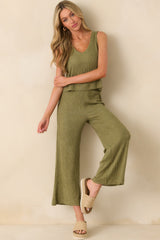 Z Supply Olive Green Coastline Mini Rib Pants