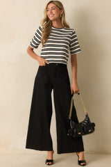 Daylight Glimmer Black Wide Leg Pants