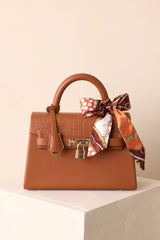 Same Time Tomorrow Brown Faux Leather Structured Handbag