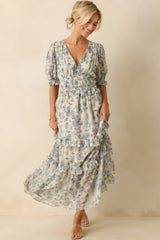 Midnight Train Blue Floral Maxi Dress