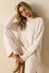 Z Supply Ivory Sable Mock Neck Sweater