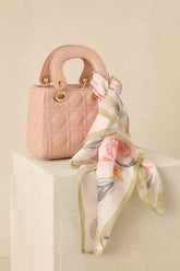 I Won't Tell Light Pink Faux Patent Leather Quilted Handbag