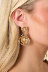 So Stunning Gold & Pearl Statement Earrings