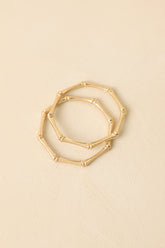 Stacked In Your Favor Gold Bamboo Bangle Bracelet Set