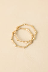Stacked In Your Favor Gold Bamboo Bangle Bracelet Set