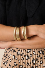 All Together Now Gold Mixed Bangle Bracelet Set