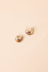 Shifting My Focus Gold Sculptural Open Hoop Earrings
