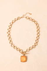 The Way It Is Gold & Light Orange Pendant Necklace