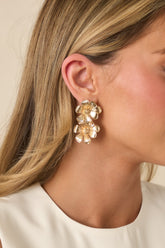 Pick of the Garden Gold Sculpted Flower Drop Earrings