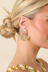 Botanical Bliss Gold & Pearl Floral Drop Earrings