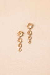 All in Bloom Gold Floral Tiered Drop Earrings