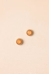 True Beauty Gold & Light Orange Stud Earrings