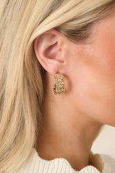 Trust What You Know Gold Textured Small Hoops