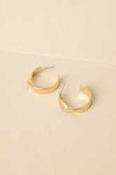 Unexpected Twist Gold Hoop Earrings