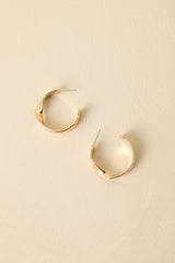 Unexpected Twist Gold Hoop Earrings