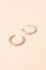 Been A Long Time Coming Gold Rhinestone Hoop Earrings