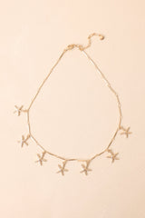 Coasting With Confidence Gold Textured Starfish Charm Necklace