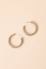 Been A Long Time Coming Gold Rhinestone Hoop Earrings
