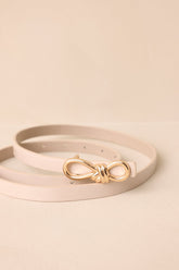 Roped In Ivory Faux Leather Belt