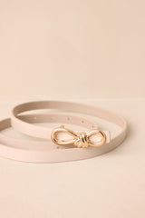 Roped In Ivory Faux Leather Belt