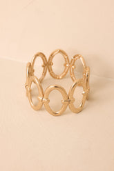 Total Ellipse of the Heart Gold Oval Link Stretch Bracelet