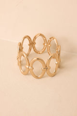Total Ellipse of the Heart Gold Oval Link Stretch Bracelet